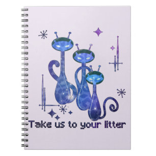 Carnet Chats Aliens amusants   Emmenez-Nous Sur Votre Lit