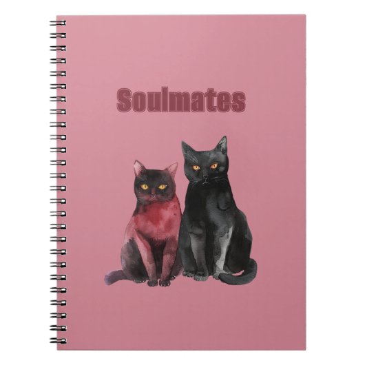 Carnet Chats âmes sœurs Rouge Noir (Devant)