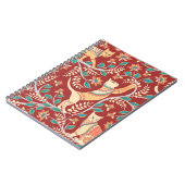 Carnet Chats avec ornements, branches avec fleurs et feui (Côté gauche)