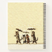Carnet Chats Brown Chatons en Parapluies à neige (Dos)