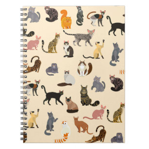 Carnet Chats colorés : Différentes races Motif