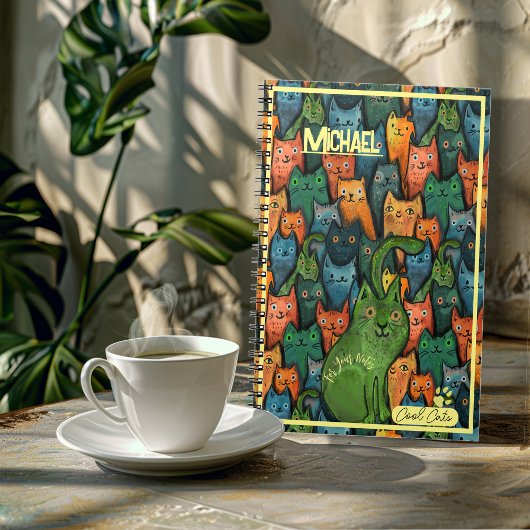 Carnet Chats Colorés Motif Coloré