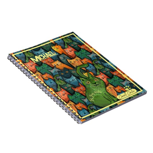 Carnet Chats cool Motif coloré (Côté Droit)