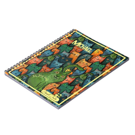 Carnet Chats cool Motif coloré (Côté gauche)