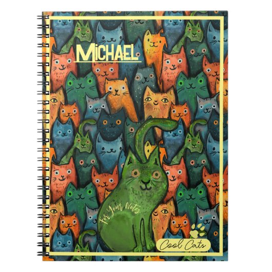 Carnet Chats cool Motif coloré (Devant)
