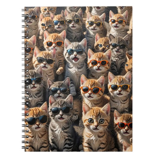 Carnet Chats cool portant des lunettes de soleil (Devant)