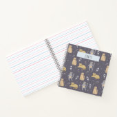 Carnet Chats dans l'espace Motif sans couture Nom personn (Intérieur)