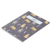 Carnet Chats dans l'espace Motif sans couture Nom personn (Côté gauche)