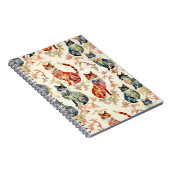 Carnet Chats dans un Motif d'aquarelle chinois (Côté Droit)