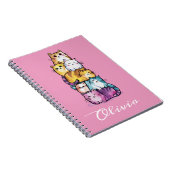 Carnet Chats d'aquarelle Cute personnalisée, minimaliste (Côté Droit)