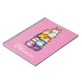 Carnet Chats d'aquarelle Cute personnalisée, minimaliste (Côté gauche)