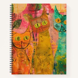 Carnet Chats d'aquarelle de Boho - Art de la féline terre