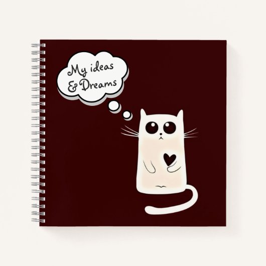 Carnet Chats de coeurs solitaires Mignons (Devant)