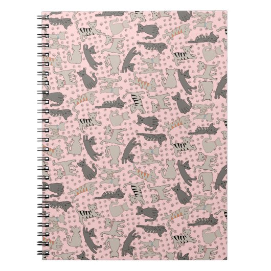 Carnet Chats de danse avec des empreintes de pattes (Devant)