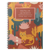 Carnet Chats de désert Boho mignons Motif de cactus et de (Devant)