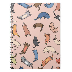 Carnet Chats de gribouillis motifs sans couture, illustra