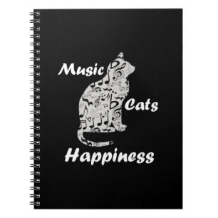 Carnet Chats de musique Bonheur - Citation d'amoureux de