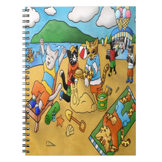Carnet Chats de plage d'été (Devant)