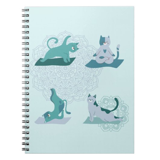 Carnet Chats de Yoga Verts (Devant)