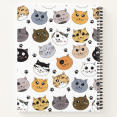 Carnet Chats Drôles et Mignons à Motif Patte et Monogramm (Dos)