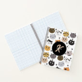 Carnet Chats Drôles Mignons Colorés & Motif de Patte Mono (Intérieur)