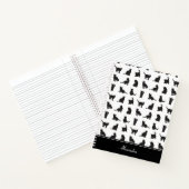 Carnet Chats en Silhouette noire Motif avec prénom (Intérieur)