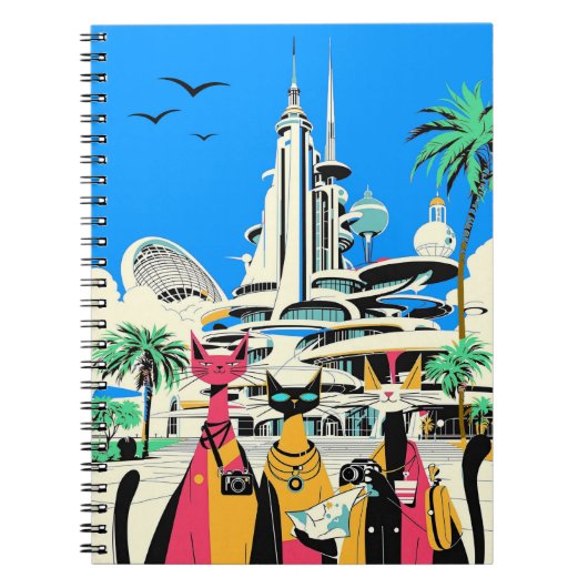 Carnet Chats en vacances Visiter l'avenir (Devant)