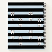 Carnet Chats Escalades mignons sur rayé personnalisé (Dos)