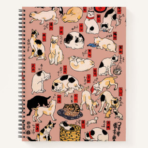 Carnet Chats japonais Ukiyo-e Funny