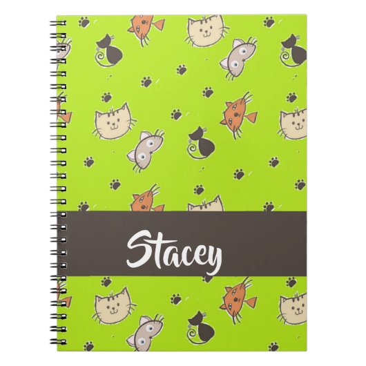 Carnet Chats mignons en vert (Devant)