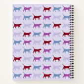 Carnet Chats mignons illustrés marchant violet Motif (Dos)