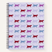 Carnet Chats mignons illustrés marchant violet Motif (Devant)