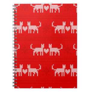 Carnet Chats motifs de Noël en croix amoureux de s
