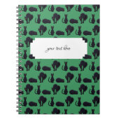 Carnet Chats Noirs Blocs Halloween Pixel Art Motif (Devant)