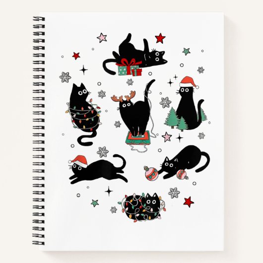 Carnet Chats noirs de Noël (Devant)