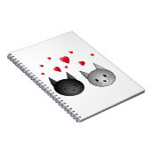 Carnet Chats noirs et gris mignons, avec des coeurs (Côté Droit)