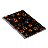 Carnet Chats noirs et Motif d'Halloween Citrouille orange (Côté Droit)