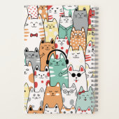 Carnet Chats Pastel Drôle Retour À L'École Monogramme Nom (Verso)