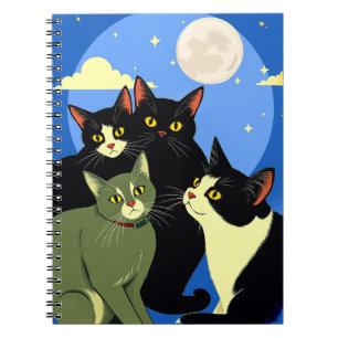 Carnet Chats sur le rôdeur sous la Pleine lune