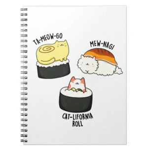Carnet Chats Sushi Blague Drôle de Sushi 