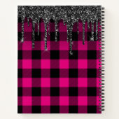 Carnet Chaud Buffalo rose Plaid Black Parties scintillant (Dos)