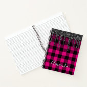Carnet Chaud Buffalo rose Plaid Black Parties scintillant (Intérieur)