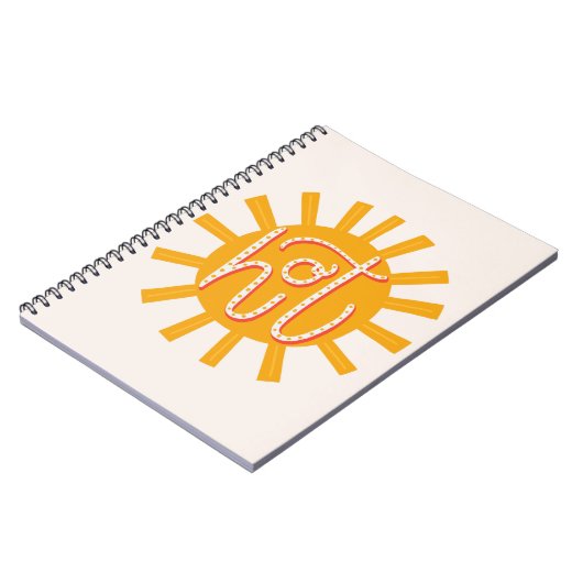 Carnet Chaud. Drôle petit soleil jaune. Typographie de so (Côté gauche)