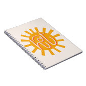 Carnet Chaud. Mignon drôle soleil jaune. Typographie de s (Côté Droit)