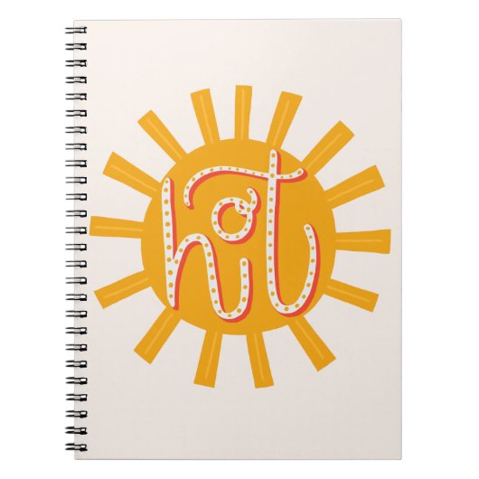 Carnet Chaud. Mignon drôle soleil jaune. Typographie de s (Devant)
