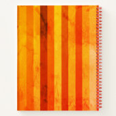 Carnet Chaud Patiné Orange Rouge rayures Monogramme (Dos)