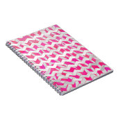 Carnet Chaud rose et blanc Chevron Zebra (Côté Droit)