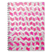 Carnet Chaud rose et blanc Chevron Zebra (Devant)