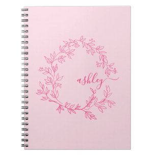 Carnet Chaud rose Monogramme fille de retour à l'école