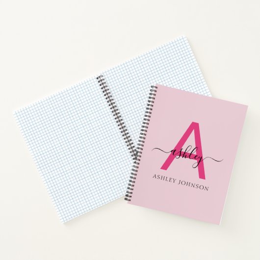 Carnet Chaud rose Monogramme fille de retour à l'école (Intérieur)